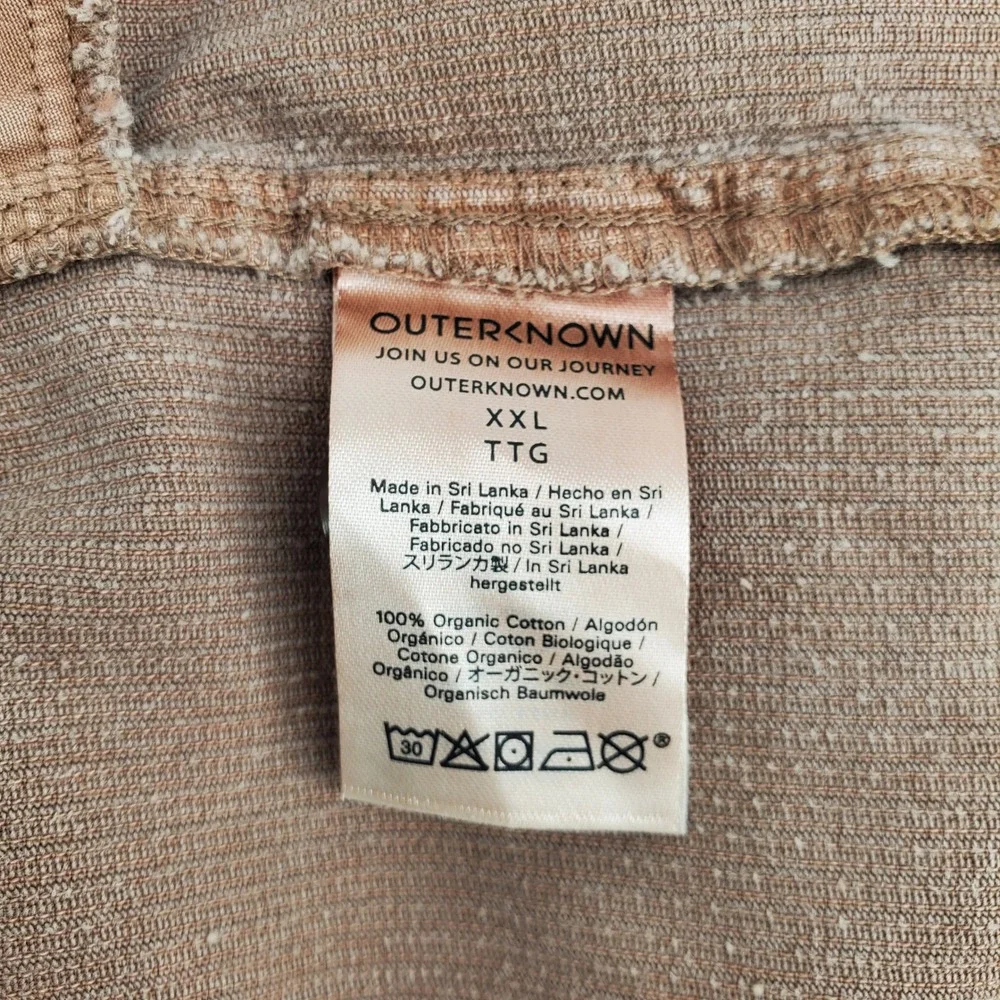 Outerknown Womens XXL Blanket Corduroy Shirt Dress Brown 100% Organic Cotton New